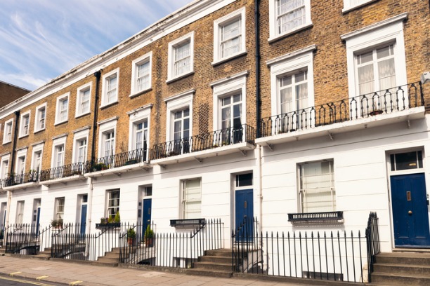 A row of townhouses