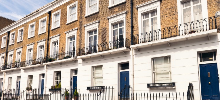 A row of townhouses